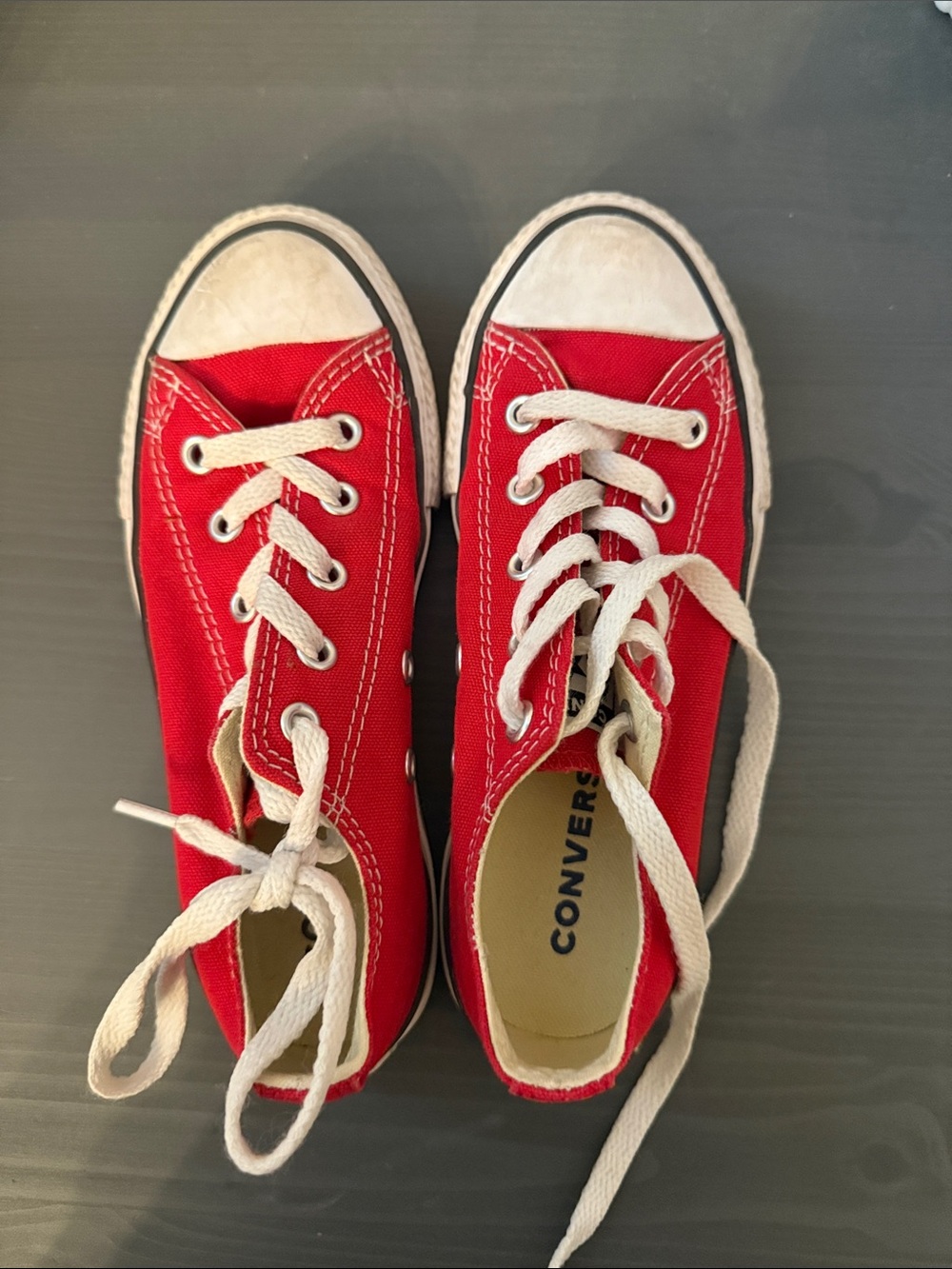 Converse Kids Red Canvas Low-Top Sneakers